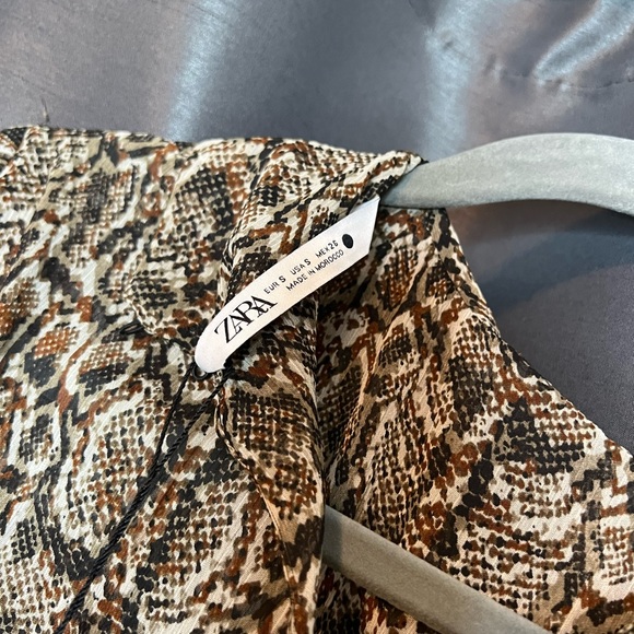 Zara Animal Snake Print Belted Mini Dress - Picture 9 of 9